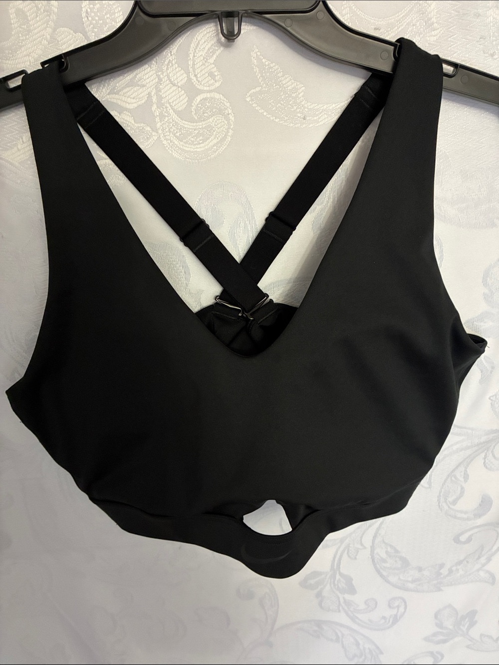 Nike Black V-Back Adjustable-Strap Sports Bra